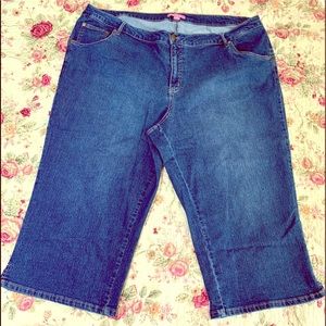 New Woman Within Capri Pants Blue Denim 26W